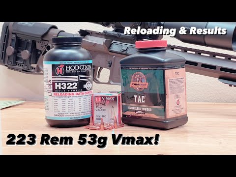 223 Rem - 53g V-Max H322 vs. Tac Reloading & Results