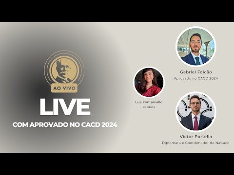 LIVE COM APROVADO NO CACD 2024: GABRIEL FALCÃO