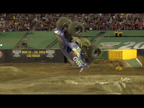 Monster truck pulls off first ever successful front-flip trick – video