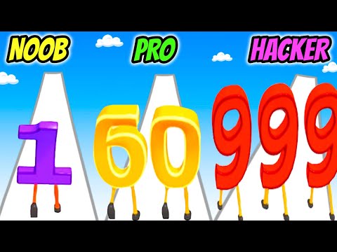 NOOB vs PRO vs HACKER - Digit Run 3D