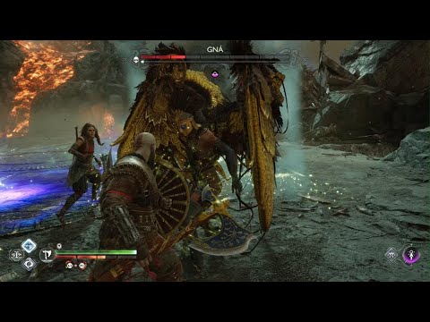 GoW Ragnarok: Gna The Valkyrie Queen at Lowest possible Level (LVL 4) | GMGOW Difficulty (PS5)