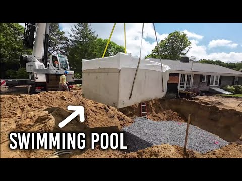 Crane Installing A Swimming Pool!