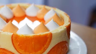 세상에 하나뿐인 오렌지케이크 🍊 / The only Orange Cake in the world / Cup measure / Amazing cake / Orange Mousse