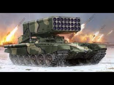 Ruthless Russian TOS-1A heavy thermobaric multiple rocket launcher in action