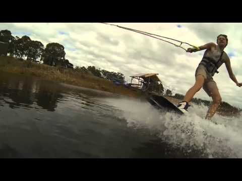 wakeboarding in a dam CRAZY Gopro