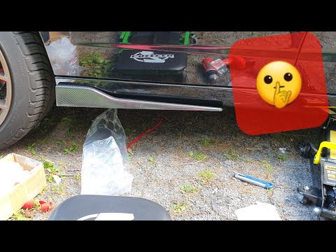 Installing 2PC UNIVERSAL CARBON LOOK SIDE SKIRT ROCKER SPLITTERS