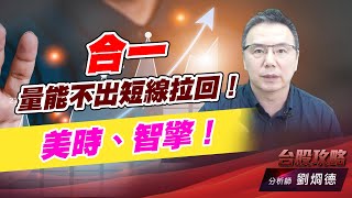 合一量能不出短線拉回！美時、智擎！｜台股攻略｜劉烱德 (圖)