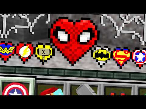 Minecraft but there's Superhero Hearts