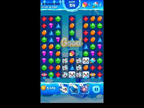 Jewel Pop Mania:Match 3 Puzzle Level 196 ( Ice Cream Town Episode ) - Walkthrough ( No Booster )