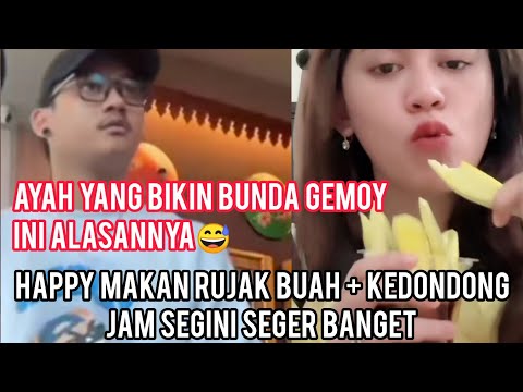 HAPPY ASMARA MAKAN RUJAK BUAH MANGGA SAMBIL SIAP2 UNTUK KONSER. GEMOY DIKASIH NUTRISI OLEH MAS GILGA