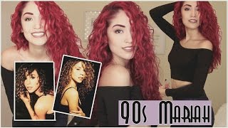 90s Mariah Carey Hair & Makeup | BIG 90s CURLS
