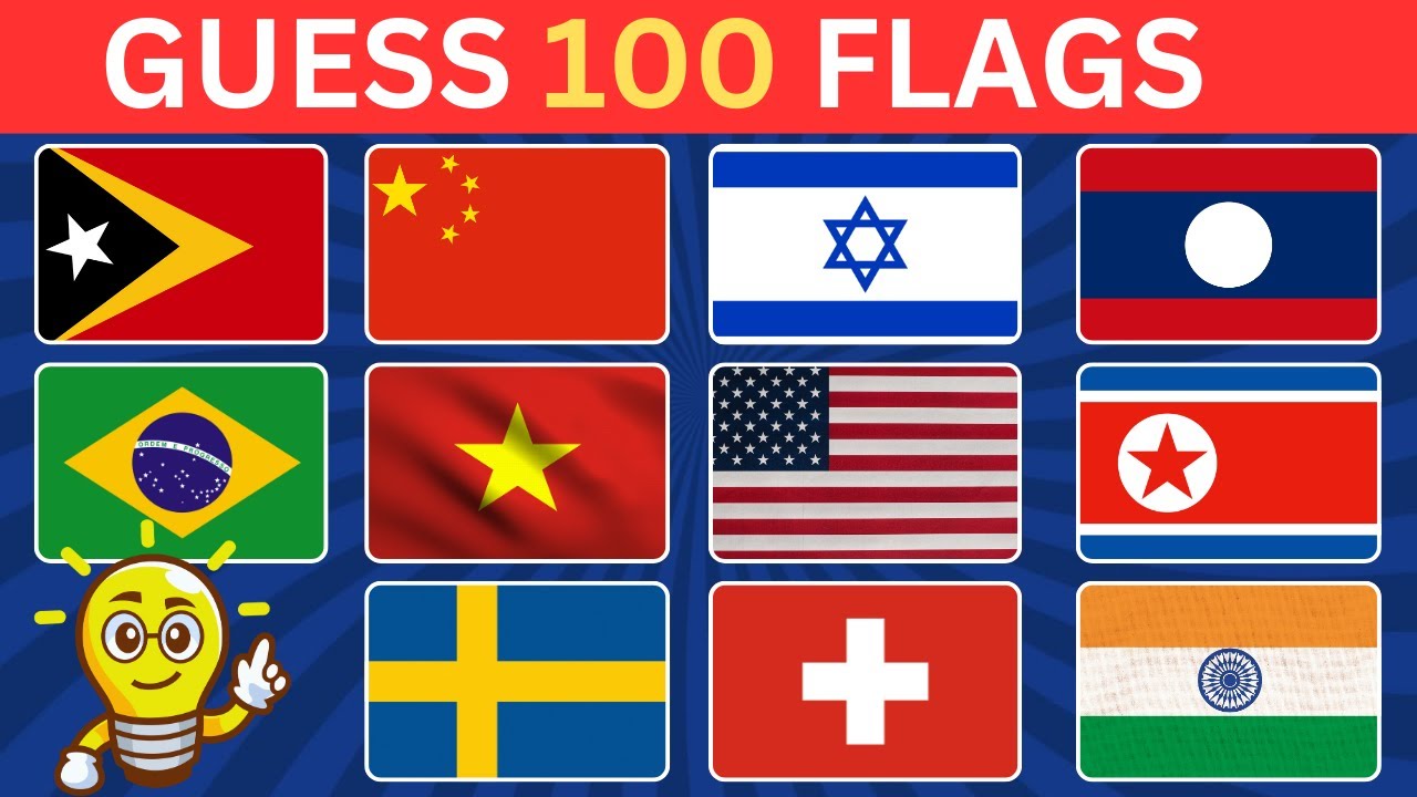 🚩 Guess the Country by the Flag Quiz 🌎 | Can You Guess 100 Flags? | Country Quiz