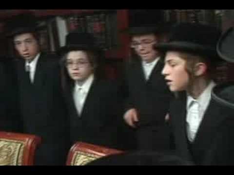 9th Grade of Wiznitz school of Williamsburg in the study of the Kosover Rebbe. The Rebbe - Rabbi Shrageh Favish Hager Shleeteh - was conducting the year ends test