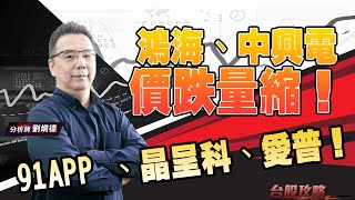 鴻海、中興電 價跌量縮！ 91APP 、晶呈科、愛普！ (圖)