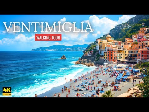 VENTIMIGLIA, Italy 4K Walking Tour -  No Commentary & Immersive Sound [4K Ultra HD/60fps]