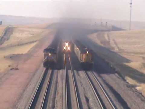 Three UP Coal Trains South of Bill, WY