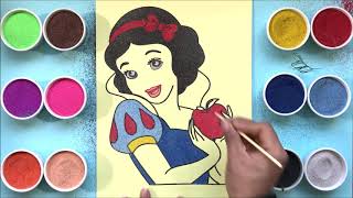 Colored sand painting SNOW WHITE PRINCESS so beauty - Learn colors/BUMBLE BEE TV