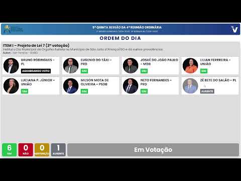 5º SESSÃO DA 4º REUNIÃO ORDINÁRIA
