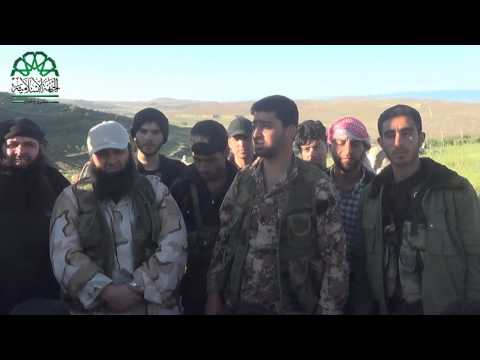 كلمة للواء صقور السنة التابع لألوية صقور الشام للتحدث عن الأسلحة التي تم اغتنامها في حاجز تل ملح في ريف حماة الغربي