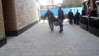 Anti-Fur protestor gets carried away.