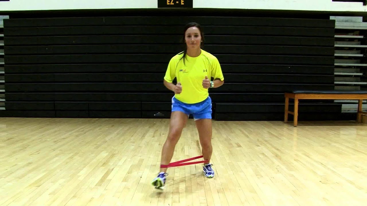 Strengthening Exercise for ACL: Monster Walks with Theraloop at the Ankles - YouTube