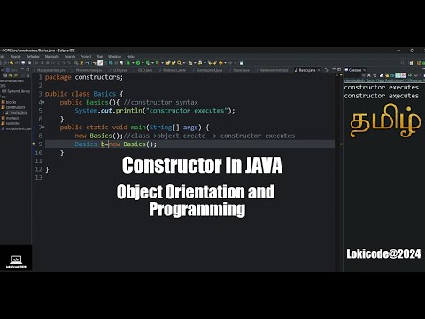 Constructor In Tamil Java Object Orientation And Programming Java Javatamil Coding