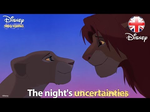 DISNEY ŞARKI SÖYLEMEK | Bu gece aşkı hissedebiliyor musun? Aslan Kral Şarkı Sözü Videosu | Resmi Disney Birleşik Krallık