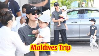 Kareena Kapoor, Karishma Kapoor, baby Jeh and Taimur ali Going to Maldives on Vacations