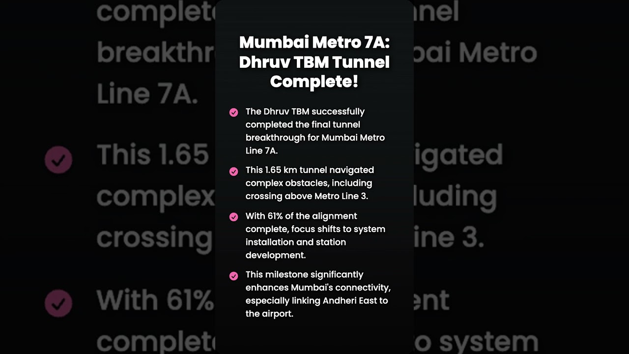 Mumbai Metro Line 7A: Dhruv TBM Tunnel Breakthrough Complete!