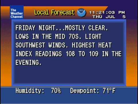 WeatherSTAR 4000 Emulator local forecast 7/5/2012
