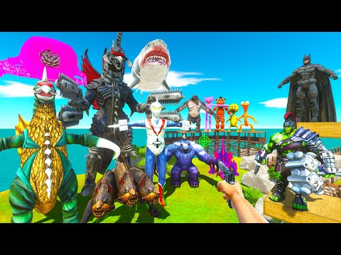Parkour ZigZag Hunting Kaiju Monster and Fights Creepy Monsters - Animal Revolt Battle Simulator