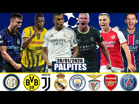 ⚽🏆PALPITES DE FUTEBOL HOJE TERÇA FEIRA 20/01 Liga dos Campeões   Fase da Liga - Rodada 7 + BILHETE🏆⚽
