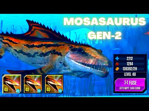 MOSASAURUS GEN2 3X MAX LEVEL-40  |JURASSIC WORLD: THE GAME