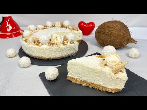30 MINUTI !! Cheesecake RAFFAELLO senza gelatina/ Facile e veloce !