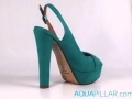 Pauper Teal Sling Back Platform Sandal W Chunky Heel