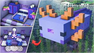 ⛏️ Minecraft Tutorial :: 💙 Cute Blue Axolotl House - [마인크래프트 귀여운 파란 아홀로틀 모양 집짓기 건축강좌]