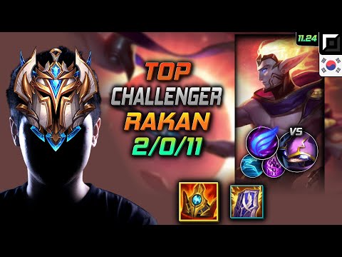 Challenger Rakan Top vs Kennen - 챌린저 라칸 슈렐 난입 - LOL KR 11.24