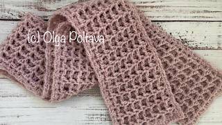 How to Crochet Textured Cozy Scarf. Very EASY Crochet Tutorial