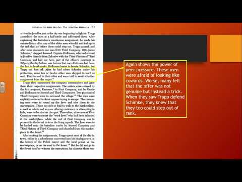 Ordinary Men by Christopher Browning Chapter 7 Discussion