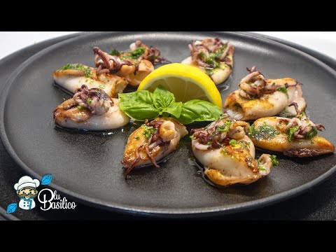 Grilled calamari, tender and juicy