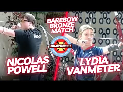 2023 Texas OPEN Youth Barebow Bronze Match - Lydia VanMeter vs Nicolas Powell
