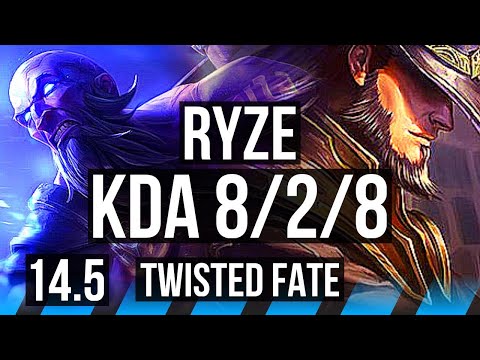 RYZE vs TWISTED FATE (MID) | 8/2/8 | EUW Master | 14.5
