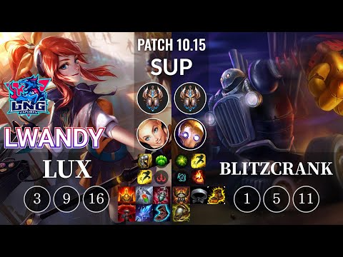 LNG lwandy Lux vs Blitzcrank Sup - KR Patch 10.15