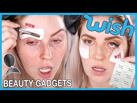 Trying WISH APP Makeup Gadgets & Hacks! 🤯 Eyeliner Sticker, Crease Stamp & MORE Video