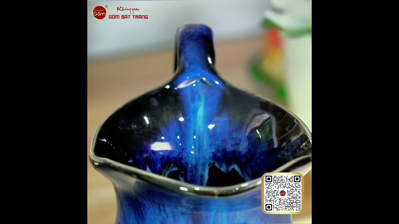 Lọ Hoa Dáng Bình Nước Men Hỏa Biến