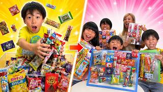 手掴みでゲットした大量のお菓子だけでお菓子帳作り！最後は家族でお菓子交換会！