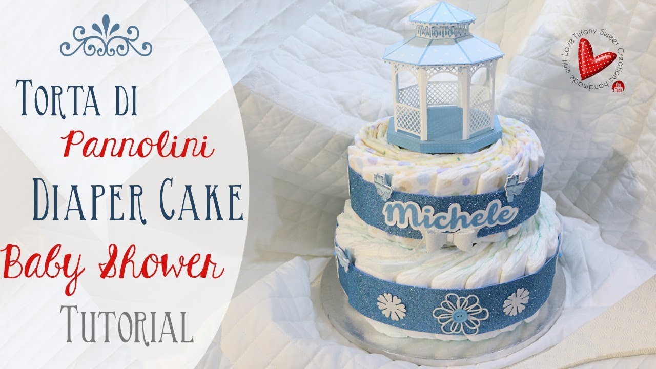 Torta di pannolini - Tutorial - How To Make a Diaper Cake For  Baby Shower
