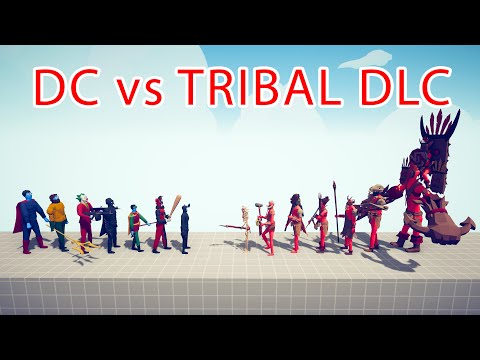 DC Team vs TRIBAL DLC Team - Totally Accurate Battle Simulator TABS
