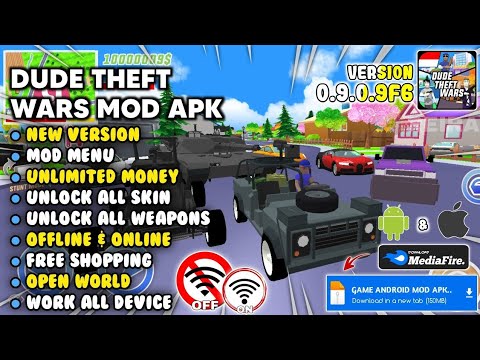 DUDE THEFT WARS MOD MENU Version 0.9.0.9f6 Terbaru 2026 - Unlimited Money & Unlock All