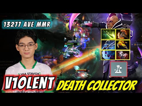 V1olent super aggressive Anti-mage dominates lane against muerta and doom, farming them like creeps.